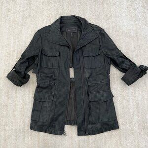 Revolve BCBG Max Azria Bronnen Open Back Faux Leather Cargo Jacket S